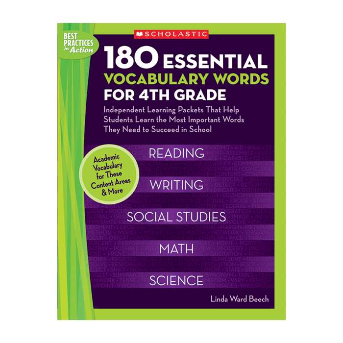 180 Essential Vocabulary Words For 4Th Gr By Scholastic Books Trade