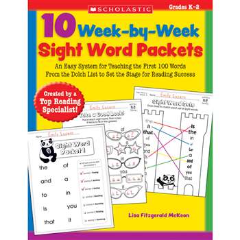 10 Week By Week Sight Word Packets By Scholastic Books Trade