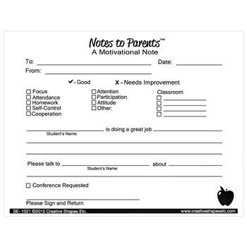 Notes To Parents Motivational, SE-1021