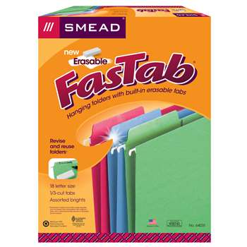 Smead 18Ct Asst Colors Erasable Fastab Hanging Fol, SMD64031