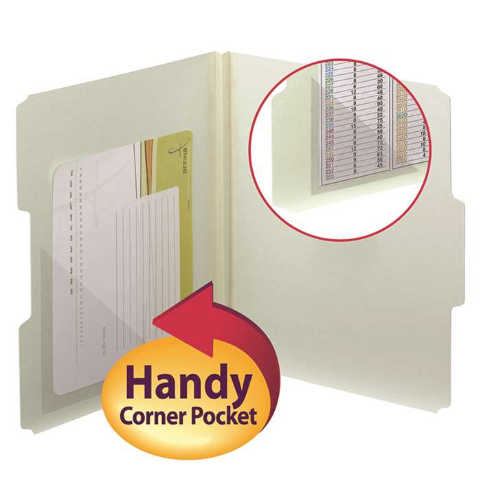 Smead 100Ct 4X4 Self Adhesive Poly Pockets Corner , SMD68140