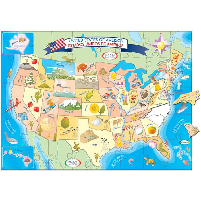 Usa Map Puzzle By Smart Play