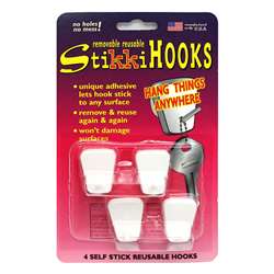 Stikkihooks 4-Pk White By The Stikkiworks
