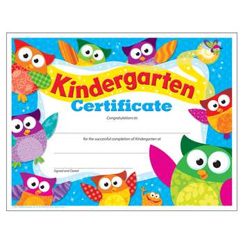 Kindergarten Certificate Owl Stars By Trend Enterprises
