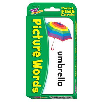 Pocket Flash Cards Picture 56-Pk Words 3 X 5 Two-Sided Cards By Trend Enterprises