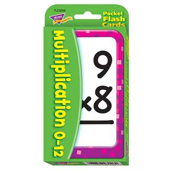 Pocket Flash Cards 56-Pk 3 X 5 Multiplication Two-Sided Cards By Trend Enterprises