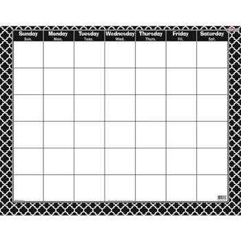 Moroccan Black Wipe Off Calendar Monthly, T-27023