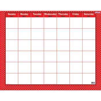 Polka Dots Red Wipe Off Calendar Monthly, T-27024