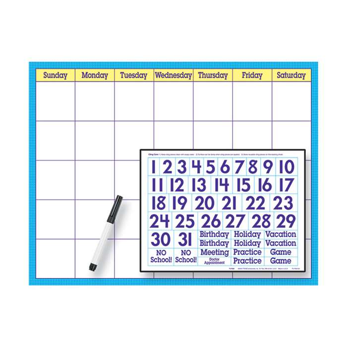 Reusable Calendar Cling Numerals 17 X 22 By Trend Enterprises