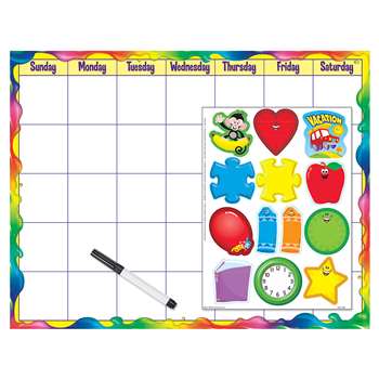 Rainbow Gel Month Calender Kit Wipe-Off Charts & Maps By Trend Enterprises