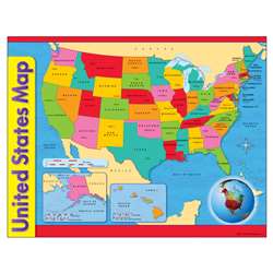 Chart Usa Map 17 X 22 Gr 1-8 By Trend Enterprises