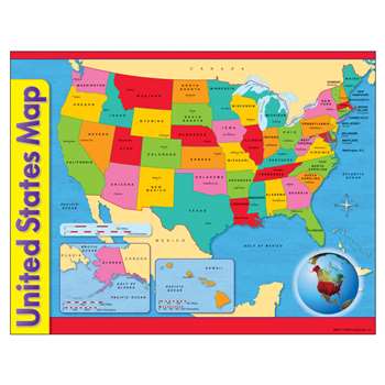 Chart Usa Map 17 X 22 Gr 1-8 By Trend Enterprises