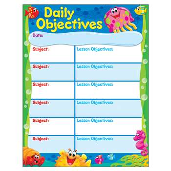 Daily Objectives Sea Buddies Learning Chart, T-38359