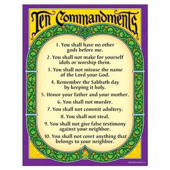 Learning Chart Ten Commandments By Trend Enterprises