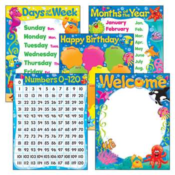 Classroom Basics Sea Buddies Learning Charts Combo, T-38976