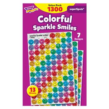 Superspots Variety 1300/Pk Colorful Smiles Sparkle By Trend Enterprises