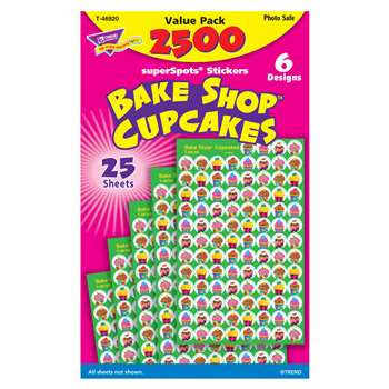 Bake Shop Cupcakes Superspots Stickers Value Pk By Trend Enterprises