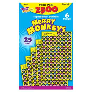 Merry Monkeys Superspots Stickers Value Pack By Trend Enterprises