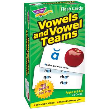 Flash Cards Vowels & Vowel Teams 72/Box By Trend Enterprises