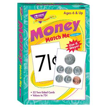 Match Me Cards Money 52/Box Two Sided Cards Ages 6 & Up By Trend Enterprises