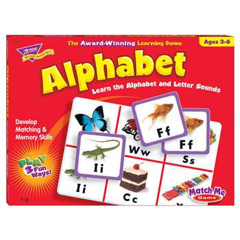 Match Me Game Alphabet Ages 3 & Up 1-8 Players By Trend Enterprises
