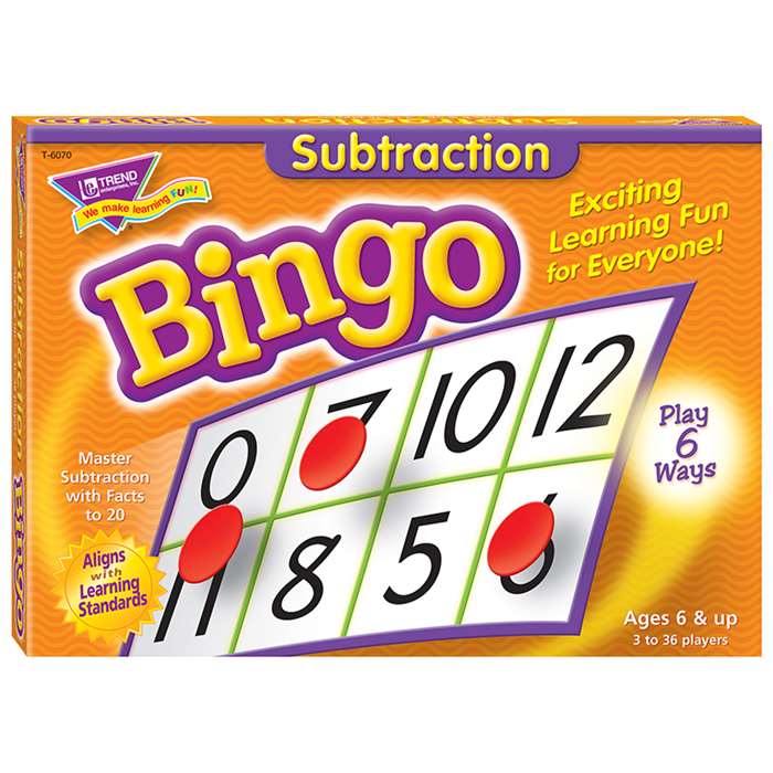 Bingo Subtraction Ages 6 & Up By Trend Enterprises