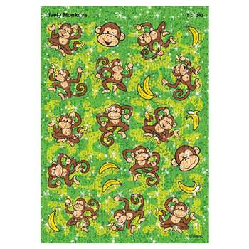 Sparkle Stickers Lively Monkeys By Trend Enterprises