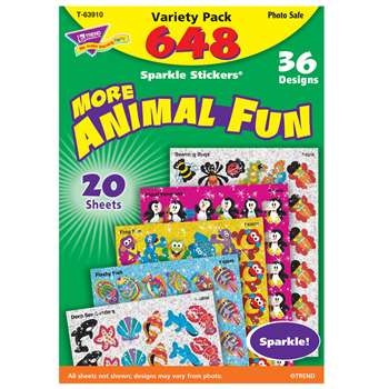 Animal Fun Sparkle Stcker Var Pack 656Ct, T-63910