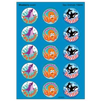 Stinky Stickers Sea Animals 60/Pk Acid-Free Blueberry By Trend Enterprises