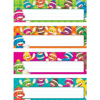 Sock Monkeys Desk Name Plates Variety Pack By Trend Enterprises