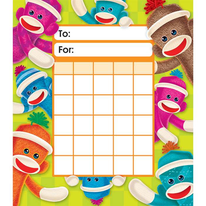 Sock Monkeys Incentive Pads By Trend Enterprises