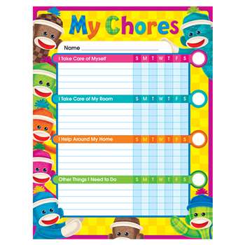 Sock Monkey Chore Chart By Trend Enterprises