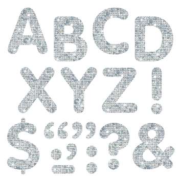 Stick-Eze Stick-On Letters Silver Sparkle 2 Inch By Trend Enterprises