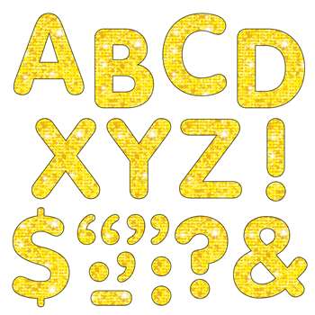 Stick-Eze Stick-On Letters Yellow Sparkle 2 Inch By Trend Enterprises