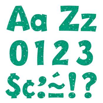 4&quot; Ready Letters Teal Sparkle, T-79780