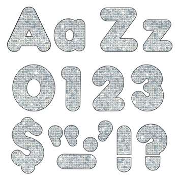 Silver Sparkle 4In Casual Combo Ready Letters By Trend Enterprises