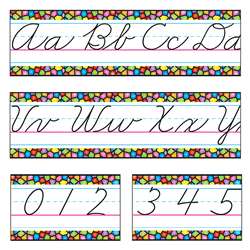 Bb Set Stained Glass Cursive Alphabet Line Z-B By Trend Enterprises