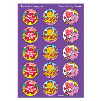 Stinky Stickers Valentines 60/Pk Day Chocolate Cherry Acid-Free By Trend Enterprises