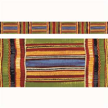 Kente Cloth Borders Straight Edge 11/Pk 2.75 X 35.75 Total By Trend Enterprises