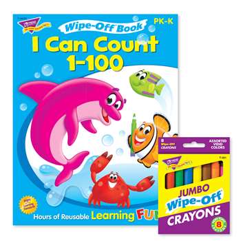 Count To 100 Reusable Book & Crayns, T-90915