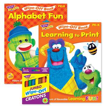 Abcs & Printing Reusable Books & Crayons, T-90917