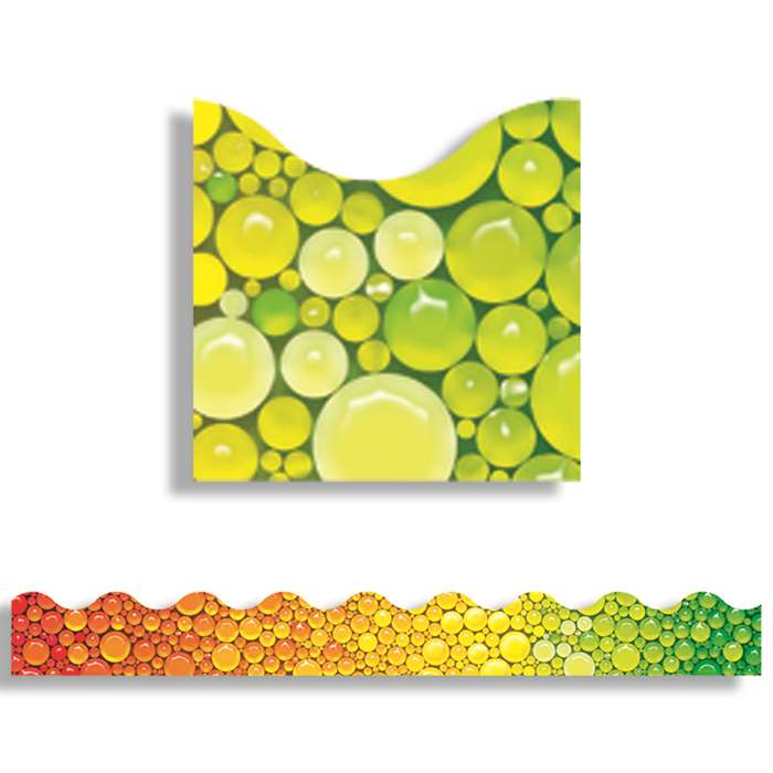 Rainbow Bubbles Trimmers Scalloped Edge 12/Pk 2.25 X 39 Total By Trend Enterprises