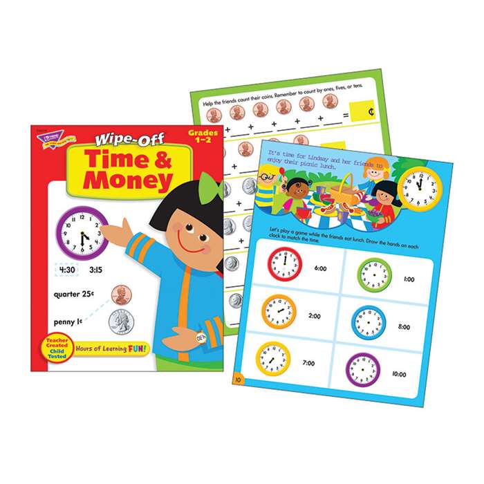 Time & Money Wipe-Off Book By Trend Enterprises