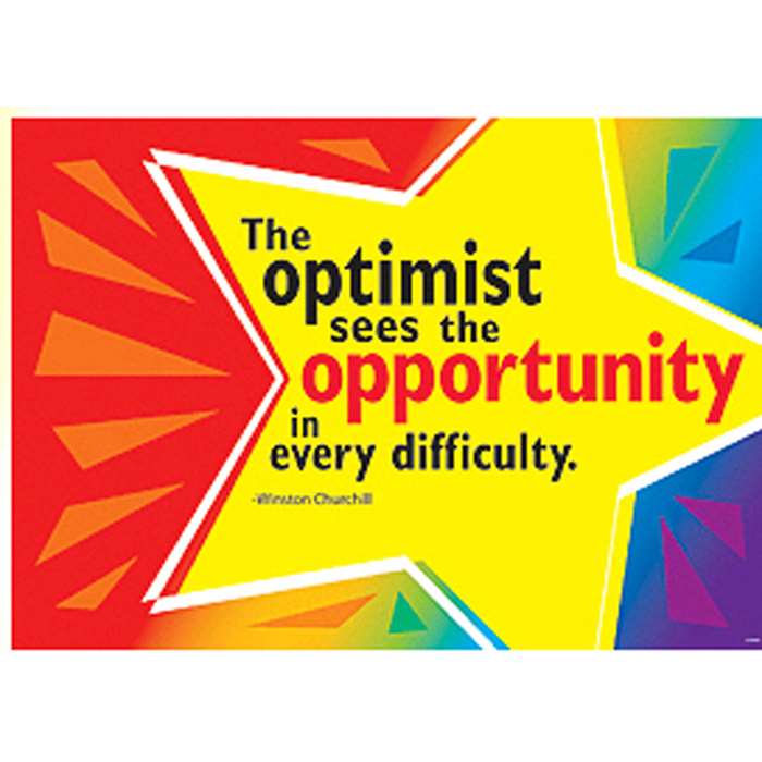Poster The Optimist Sees The Opprtnty In Evry Diffclty Churchill By Trend Enterprises