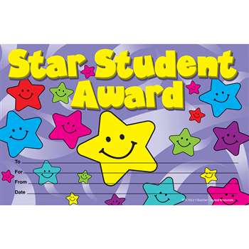 Star Student Awards 25Pk 8-1/2 X 5-1/2 By Teacher Created Resources