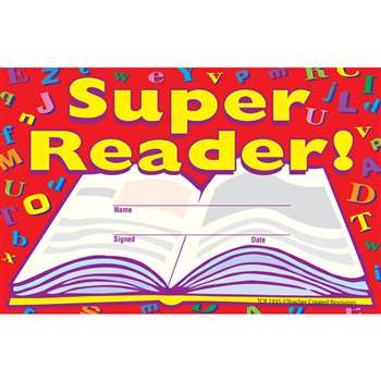 Super Reader Awards 25Pk 8-1/2 X 5-1/2 By Teacher Created Resources