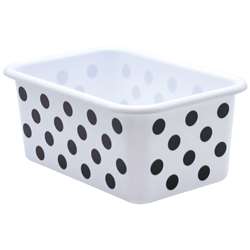 BLACK POLKA DOTS SMALL STORAGE BIN - TCR20401