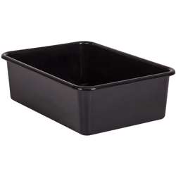 BLACK LARGE PLASTIC STORAGE BIN - TCR20406