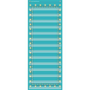 Light Blue Marquee 14 Pocket 13X34 Pocket Chart, TCR20773