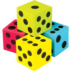 4 Pack Foam Colorful Jumbo Dice, TCR20810